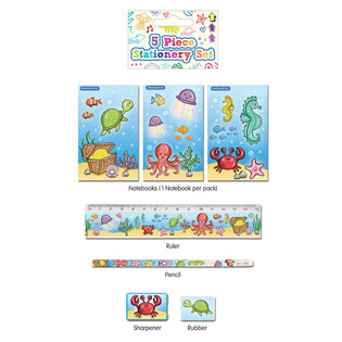 5-Piece Sea Life Stationery Set (24 pcs.)