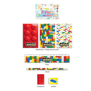 5-Piece Bricks Building Blocks Writing Set (24 pcs.)