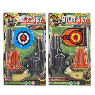 Military Pistol Set with Suction Darts & Targets (6 pcs)
