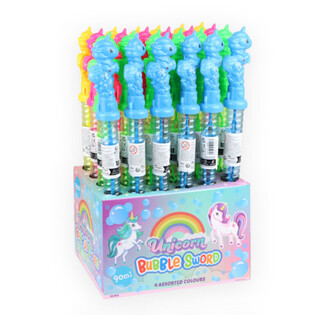 LARGE UNICORN BUBBLE WAND 35 CM IN DISPLAY (24 pcs)