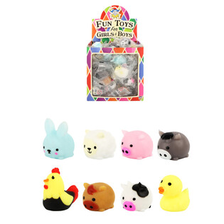 LUCKY DIP SQUISHY - FARM ANIMALS - IN DISPLAY BOX (96 pcs)