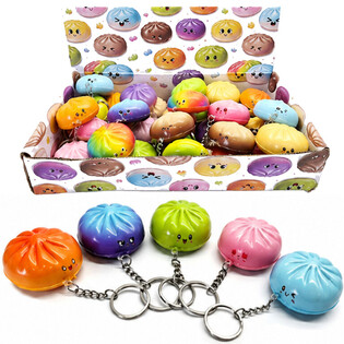 RAGE - SQUISHY DUMPLING KEYCHAINS - MIXED COLORS - IN DISPLAY (24 pcs.)