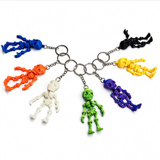 Colored Skeleton Keychains (48 pcs)