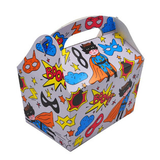 MENU BOX MODEL: SUPERHERO - Dim. 18.5x12x19 CM - FOOD BOX - KIDS BOX (24 pcs)