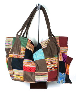 B-FAIR PATCHWORK BAG LARGE BROWN (1 pc)