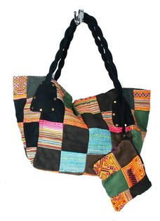 B-FAIR PATCHWORK BAG LARGE BLACK (1 pc)