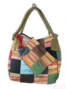 Art.nr: 97731B - B-FAIR PATCHWORK BAG SMALL GREEN (1 pc)