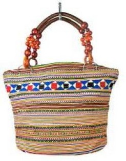 B-FAIR Tas Beads - Handbag with Brown Beaded Handles (1 pc)