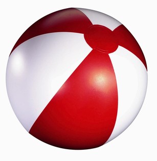 BEACH BALL RED / WHITE (12p.)
